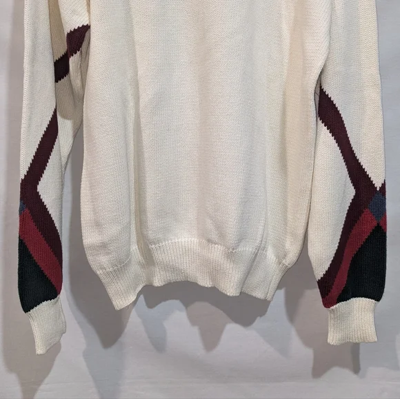 Vintage Bachrach 100% Cotton Geometric Print Knit Sweater Sz Large - Picture 10 of 10